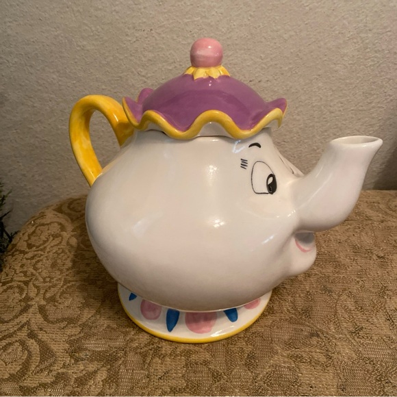 Vintage Treasure Craft 1990s Disney Beauty & the Beast Tea Pot Mrs. Potts - Picture 3 of 9